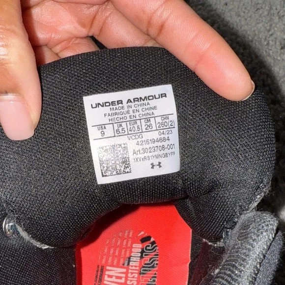 Under Armour Black and White High-Top Sneakers - Picture 3 of 5